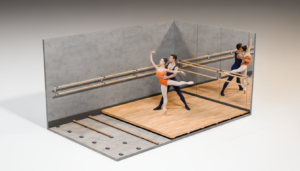 piso flutuante de dança